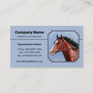 Carte De Visite Cheval Thoroughbred Hippocampe bleu