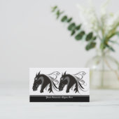 Carte De Visite Cheval tribal noir et blanc chef d'entreprise sur (Debout devant)