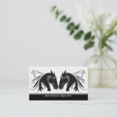 Carte De Visite Cheval tribal noir et blanc chef d'entreprise sur  (Debout devant)