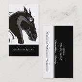 Carte De Visite Cheval tribal noir et blanc chef d'entreprise sur  (Devant / Derrière)
