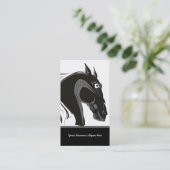 Carte De Visite Cheval tribal noir et blanc chef d'entreprise sur  (Debout devant)