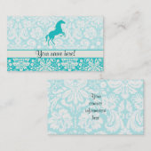 Carte De Visite Cheval turquoise (Devant / Derrière)