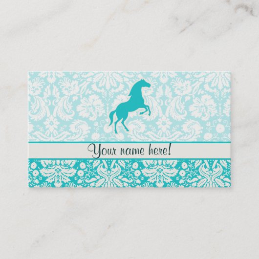 Carte De Visite Cheval turquoise (Devant)