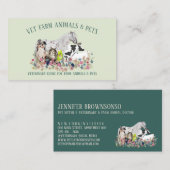 Carte De Visite Cheval Vache Mouton Chien Chat Oiseau Animal Anima (Devant / Derrière)