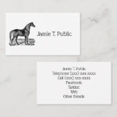 Carte De Visite Cheval vintage debout (Devant / Derrière)