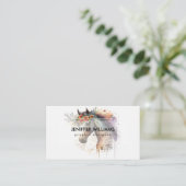 Carte De Visite Cheval visage avec couronne de fleurs (Debout devant)