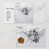 CARTE DE VISITE CHEVALIER CHEVAUCHANT SUR PEGASE (Devant / Derrière)