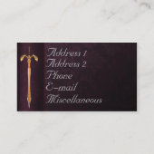 Carte De Visite Chevalier dans l'armure (Dos)