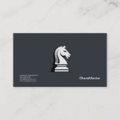 Carte De Visite Chevalier d'échecs blanc (Devant)