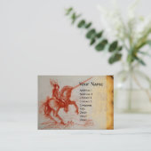 Carte De Visite CHEVALIER FLORENTINE SUR HORSEBACK Crème monograph (Debout devant)