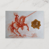 Carte De Visite CHEVALIER FLORENTINE SUR HORSEBACK ÉCRAN Monogramm (Dos)