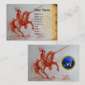 Carte De Visite CHEVALIER FLORENTINE SUR HORSEBACK Gem monogramme (Devant / Derrière)