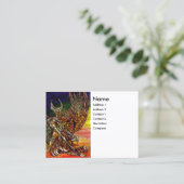 Carte De Visite CHEVALIER SOMBRE ET Imaginaire DRAGON Blanc (Debout devant)