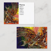 Carte De Visite CHEVALIER SOMBRE ET Imaginaire DRAGON Blanc (Devant / Derrière)