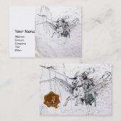 CARTE DE VISITE CHEVALIER SUR PEGASUS (Devant / Derrière)