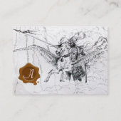 Carte De Visite CHEVALIER SUR PEGASUS platine métallique (Dos)