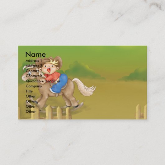 Carte De Visite chevauchant petit cowboy (Devant)