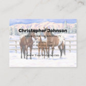 Carte De Visite Chevaux Appaloosa De Baie Brown En Neige (Dos)