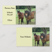 Carte De Visite Chevaux dans le Champ (Devant / Derrière)
