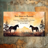 Carte De Visite Chevaux d'aquarelle en champ | Beau Cheval