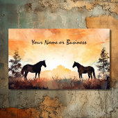 Carte De Visite Chevaux d'aquarelle en champ | Beau Cheval