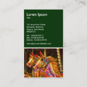 Carte De Visite Chevaux de manège - Vert foncé (Dos)