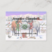 Carte De Visite Chevaux de Noël en neige (Dos)