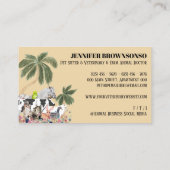 Carte De Visite Chevaux de vache beige Chien Chat Oiseau de lapin (Dos)