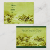 Carte De Visite CHEVAUX ÉLEVAGE vert (Devant / Derrière)