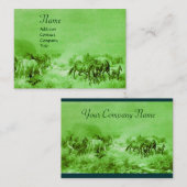 Carte De Visite CHEVAUX ÉLEVAGE vert (Devant / Derrière)