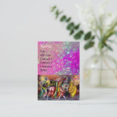 Carte De Visite CHEVAUX EN NUIT violet violet éclat d'or (Debout devant)