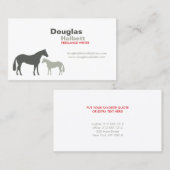 Carte De Visite CHEVAUX GRAS No 2 (Devant / Derrière)