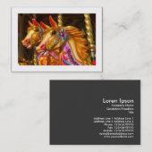 Carte De Visite Chevaux Joyeux (Bordé) (Devant / Derrière)