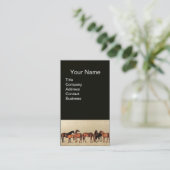 Carte De Visite CHEVAUX / MARES ET FOALS Noir (Debout devant)