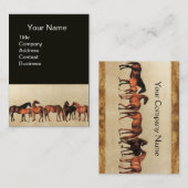 Carte De Visite CHEVAUX / MARES ET FOALS Noir (Devant / Derrière)