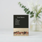 Carte De Visite CHEVAUX / MARES ET FOALS Noir (Debout devant)
