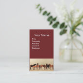 CARTE DE VISITE CHEVAUX / MARES ET FOLS BROWN (Debout devant)