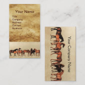 Carte De Visite CHEVAUX / MARES ET FORETS Parchemin Brown (Devant / Derrière)