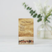 Carte De Visite CHEVAUX / MARES ET FORETS Parchemin Brown (Debout devant)