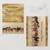 Carte De Visite CHEVAUX / MARES ET FORETS Parchemin Brown (Devant / Derrière)