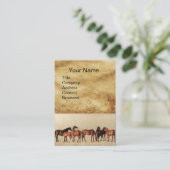Carte De Visite CHEVAUX / MARES ET FORETS Parchemin Brown (Debout devant)