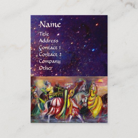 Carte De Visite CHEVAUX, MUSIQUE DANS L'Imaginaire DE NUIT Bleu (Devant)