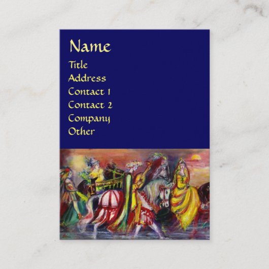 Carte De Visite CHEVAUX, MUSIQUE DANS L'Imaginaire DE NUIT Bleu (Devant)