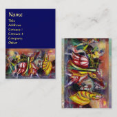 Carte De Visite CHEVAUX, MUSIQUE DANS L'Imaginaire DE NUIT Bleu (Devant / Derrière)