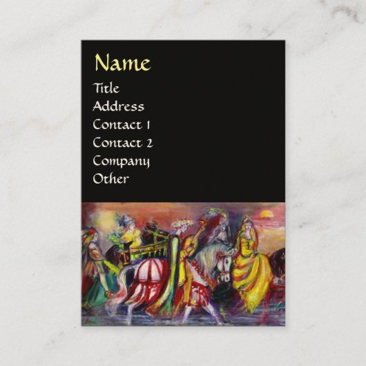 Carte De Visite CHEVAUX, MUSIQUE DE NUIT, Imaginaire Noir (Devant)