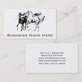 Carte De Visite Chevaux noirs et blancs (Devant / Derrière)