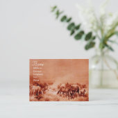 Carte De Visite CHEVAUX, sépia brun (Debout devant)