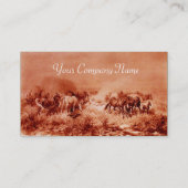 Carte De Visite CHEVAUX, sépia brun (Dos)