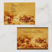 Carte De Visite CHEVAUX, sépia brun doré (Devant / Derrière)