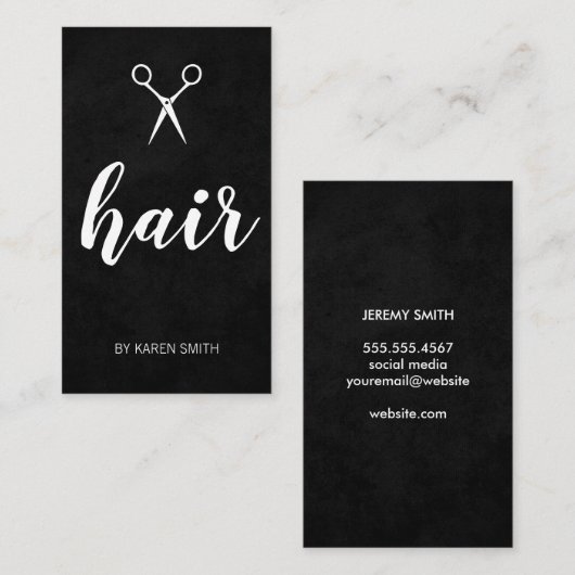Carte De Visite Cheveux (Devant / Derrière)